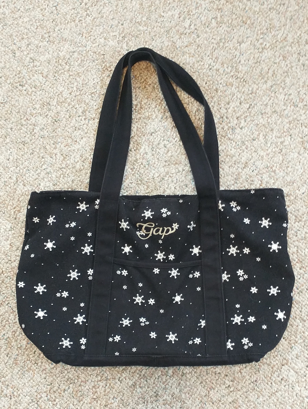 GAP Winter Theme Snowflake Canvas Snap Tote